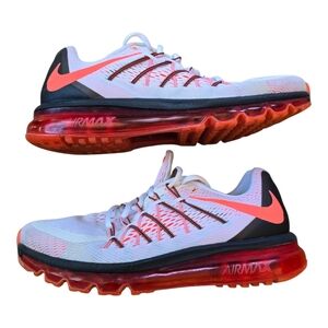 Nike Air Max White and Red Athletic Shoes Mens 8.5